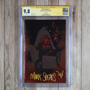 SilverHawks #2 CGC 9.8 WP 1:15 Virgin Foil Variant SS Signed & Sketch by Mark Spears Virgin Variant Cover ZC (Cert 8006)