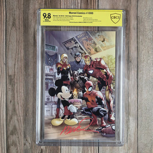Marvel Comics #1000 CBCS 9.8 WP Witnessed Signature of Humberto Ramos D23 Expo Exclusive, 1st Official Cover Appearance of Mickey Mouse on a Marvel Comic (Cert EE02)