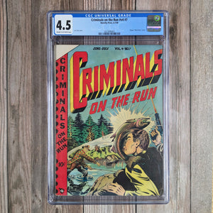 Criminals on the Run Vol. 4 #7 CGC 4.5 L.B. Cole CLASSIC Fish in the Face Cover Golden Age crime comic from Novelty Press (Cert 6003)