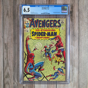 Avengers #11 CGC 6.5 1st Meeting of Spider-Man & The Avengers, 2nd Appearance of Kang (Cert 5019)
