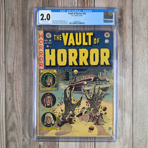 Vault of Horror #26 CGC 2.0 Zombie Hands Classic Pre-Code horror cover by Johnny Craig Cover (Cert 9010)