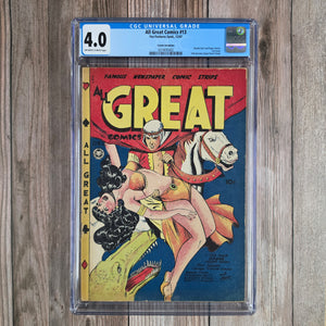 All Great Comics #13 CGC 4.0 1st Appearance & Origin of Dagar Cosmic Aeroplane Pedigree (Cert 3002)