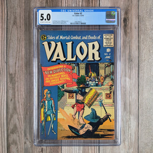 Valor #2 CGC 5.0 Al Williamson Cover, CLASSIC EC historical adventure comic (Cert 0022)