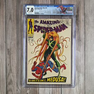 Amazing Spider-Man #62 CGC 7.0 Classic cover art by John Romita Sr. featuring Medusa, an Inhuman Royal and wife of Black Bolt (cert 0001)