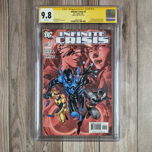 Infinite Crisis #5 CGC 9.8 SS Jim Lee, 1st full appearance of the third Blue Beetle, in costume - previously appeared in Infinite Crisis #3 (cert 7002)