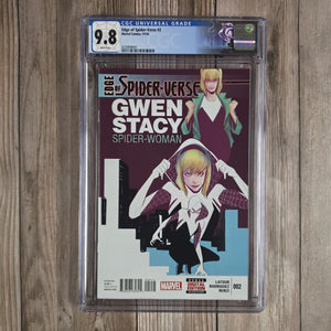 Edge of Spider-Verse #2 CGC 9.8 1st appearance of Spider-Gwen, Gwen Stacy in an alternate universe (Earth-65) (cert 9001)