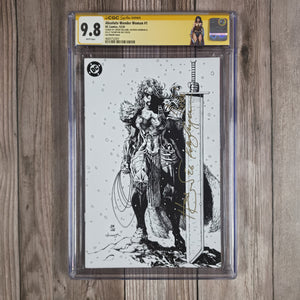 Absolute Wonder Woman #1 CGC 9.8 1:100 Lee Sketch Cover, SS Jordie Bellaire, Hayden Sherman, and Kelly Thompson, Premiere issue of an ongoing series in the Absolute Universe, a dimension built on Darkseid energy (cert 2001)