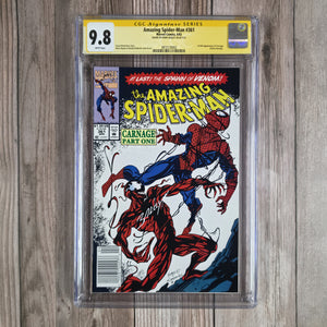 Amazing Spider-Man #361 CGC 9.8 SS Mark Bagley, 1st full appearance of Carnage, spawned from the extraterrestrial parasite known as the Venom symbiote (cert 0002)