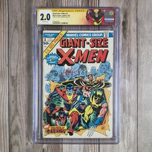 Giant-Size X-Men #1 CGC 2.0 SS Chris Claremont, 1st appearance of the new X-Men: Storm (1st), Nightcrawler (1st), Colossus (1st), Thunderbird (1st), Wolverine (3rd) (cert 6001)