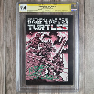 Teenage Mutant Ninja Turtles #1 CGC 9.4 WP Third Printing, SS Kevin Eastman, 1st team appearance and origin of the Teenage Mutant Ninja Turtles: Donatello, Leonardo, Raphael, Michelangelo (cert 2002)