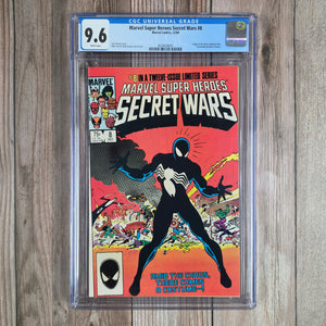 Marvel Super Heroes Secret Wars #8 CGC 9.6 WP Origin of the black symbiote costume that later bonds with Eddie Brock to become Venom (cert 8001)
