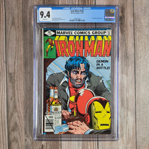 Iron Man #128 CGC 9.4 WP Iconic cover art by Bob Layton (cert 3007)