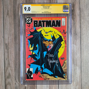 Batman #423 CGC 9.0 WP SS Todd McFarlane, Iconic cover art by Todd McFarlane (cert 0003)