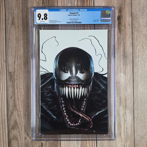 Venom #1 CGC 9.8 Granov Variant Cover, 1st appearance of Tyrannosaurus, a symbiote impersonating Rex Strickland - Strickland appears in Venom #2 (2018)(cert 3015)