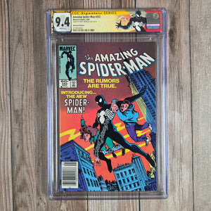 Amazing Spider-Man #252 CGC 9.4 WP Newsstand Edition, SS Brett Breeding, 1st appearance of Spider-Man's black costume (cert 4002)