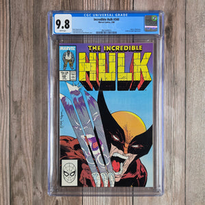 Incredible Hulk #340 CGC 9.8 WP Hulk vs. Wolverine, ICONIC Cover art by Todd McFarlane (Cert 4015)