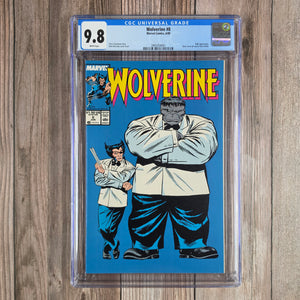 Wolverine #8 CGC 9.8 WP Iconic cover art by John Buscema featuring Wolverine and the Hulk as his Joe Fixit persona (cert 4001)
