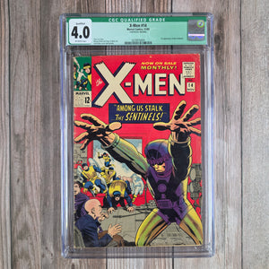 X-Men #14 CGC 4.0 Qualified, Centerfold Missing,  1st appearance of the Sentinels, machines invented to hunt mutants (cert 6004)