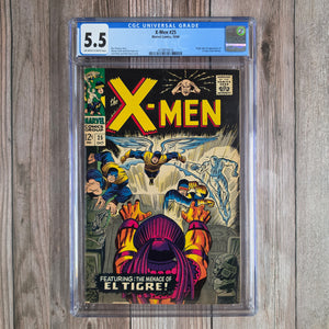 X-Men #25 CGC 5.5 1st Appearance and Origin of El Tigre, 1st Cameo Appearance of Kukulkan (Cert 6016)