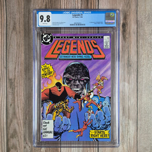 Legends #1 CGC 9.8 WP 1st Appearance of Amanda Waller and Brimstone, 6 page "MASK" insert. (Cert 0014)