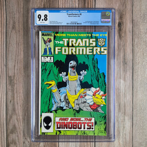 Transformers #8 CGC 9.8 WP 1st Appearance of Dinobots Grimlock, Slag & Sludge (Cert 9007)