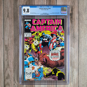 Captain America #352 CGC 9.8 WP 1st team appearance of the Supreme Soviets: Perun, Sputnik, Crimson Dynamo, and Red Guardian, Josef Petkus (cert 9025)