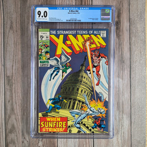 X-Men #64 CGC 9.0 1st appearance of Sunfire, a Japanese mutant who has the power to generate fire and fly (cert 7002)