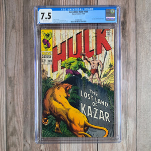 Incredible Hulk #109 CGC 7.5 Ka-Zar and Zabu appearance (cert 7007)