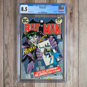 Batman #251 CGC 8.5 Iconic cover art by Neal Adams (cert 8001)