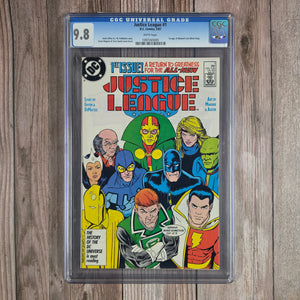 Justice League #1 CGC 9.8 WP 1st appearance of Maxwell Lord (cert 5005)