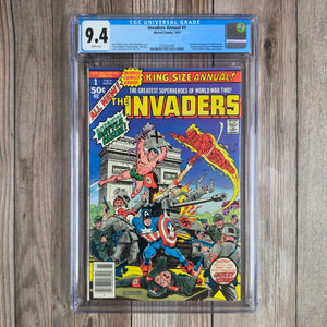 Invaders Annual #1 CGC 9.4 WP Tie-in to Avengers #71 (cert 1001)