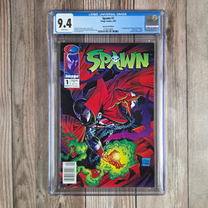 Spawn #1 CGC 9.4 WP 1st Appearance of Spawn, Sam & Twitch, and Malebolgia, NEWSSTAND EDITION (Cert 6002)