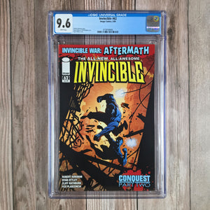 Invincible #62 CGC 9.6 WP Conquest Part Two, Invincible War Aftermath LOW PRINT RUN (Cert 9006)