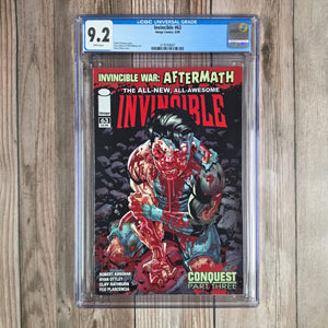Invincible #63 CGC 9.2 WP Conquest Part Three, Invincible War Aftermath LOW PRINT RUN (Cert 9007)