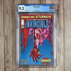 Invincible #64 CGC 9.2 WP Conquest Conclusion, Invincible War Aftermath LOW PRINT RUN (Cert 9008)