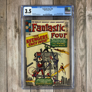 Fantastic Four #26 CGC 3.5 Classic battle of the Avengers & Fantastic Four vs the Hulk (Cert 0015)