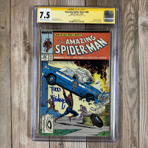 Amazing Spider-Man #306 CGC 7.5 Cover art by Todd McFarlane, inspired by Action Comics #1 (1938) (Cert 3003)