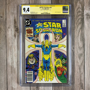 All-Star Squadron #47 CGC 9.4 WP SS Signed by Todd McFarlane, Newsstand Edition Origin of Dr. Fate (Cert 3002)