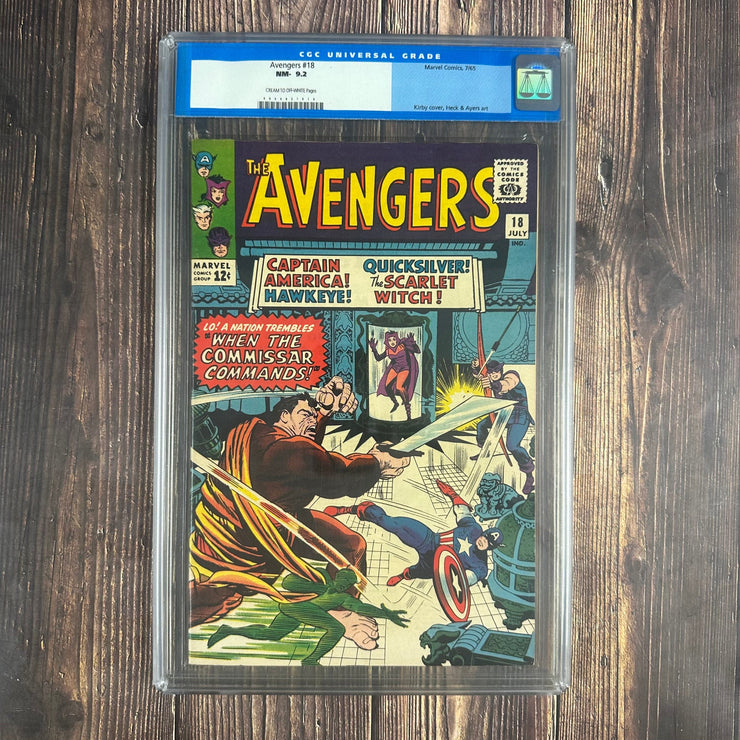 Avengers #18 CGC 9.0 OLD LABEL CLASSIC Cover Art by Jack Kirby