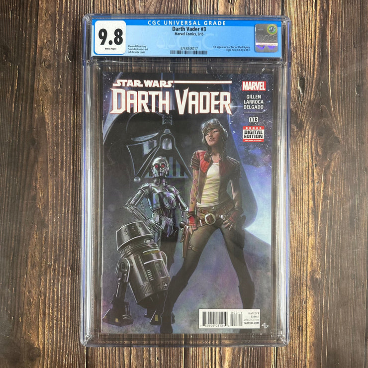 Star Wars: Darth Vader #3 CGC 9.8 WP Cover Art by Adi Granov, 1st appearance of Doctor Aphra, 0-0-0 & BT-1