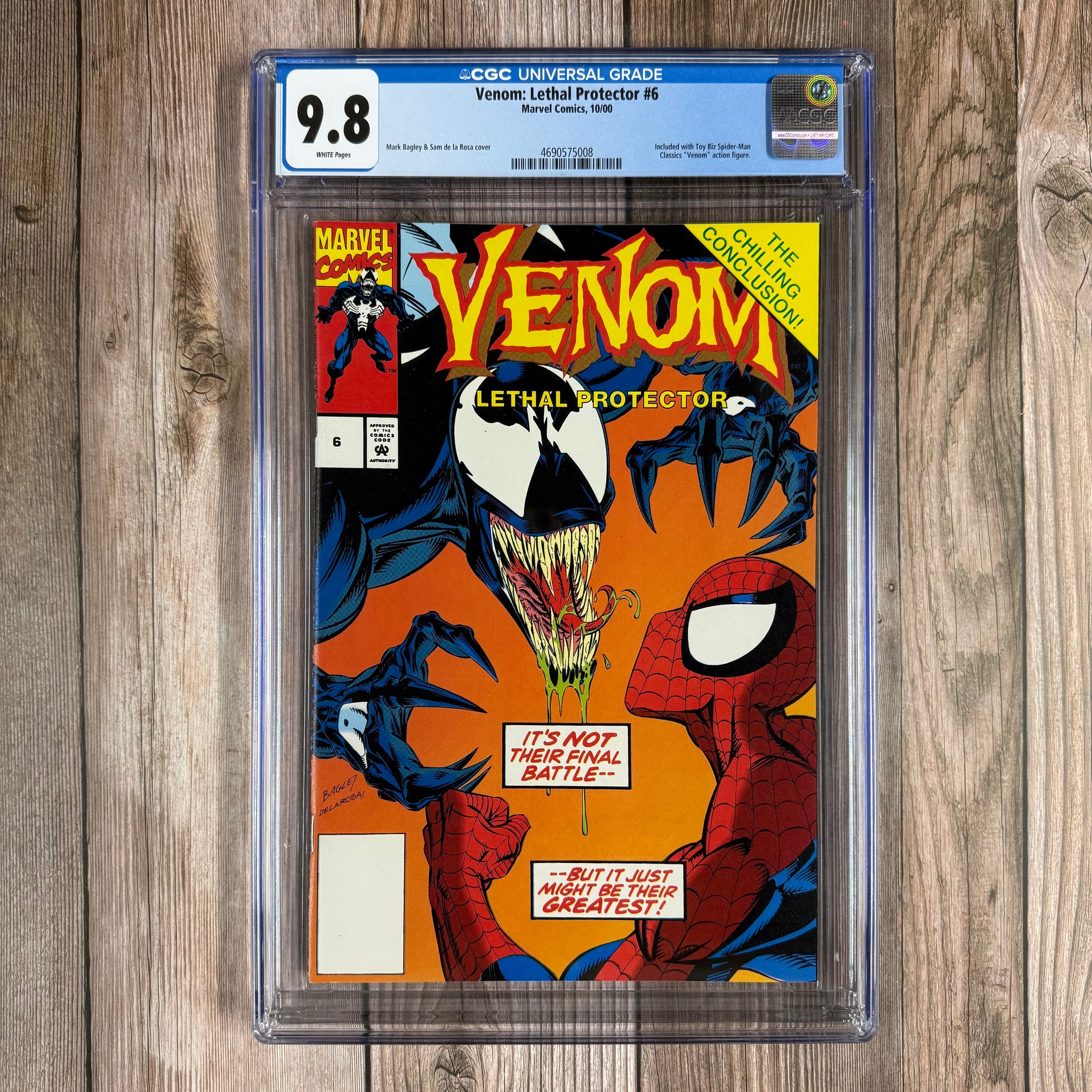 Venom: Lethal Protector #6 CGC 9.8 WP Variant Included with Toy