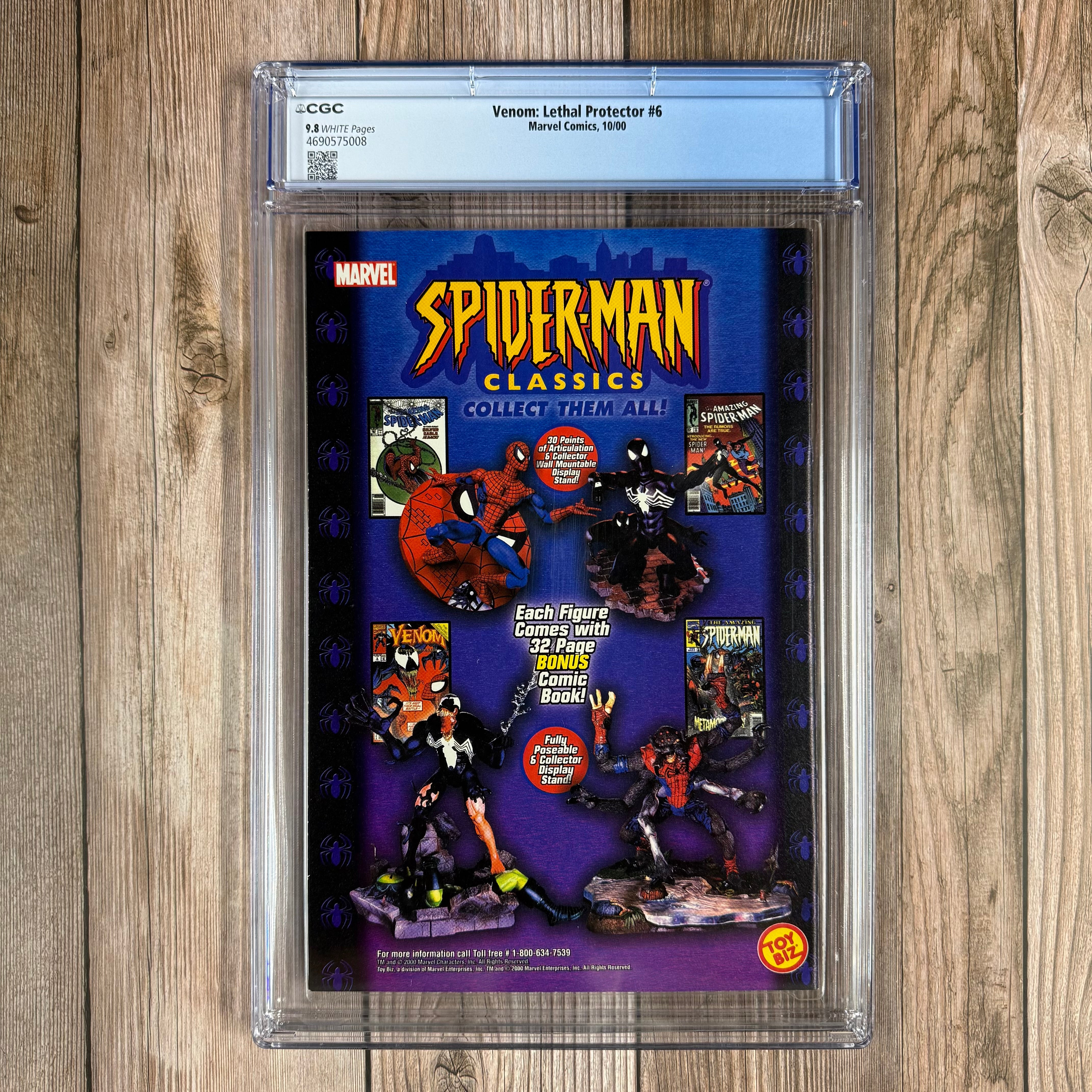 Venom: Lethal Protector #6 CGC 9.8 WP Variant Included with Toy