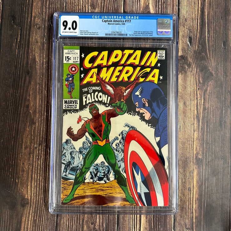 Captain America #117 CGC 9.0 1st app and origin of the Falcon & Redwing