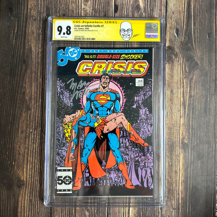 Crisis on Infinite Earth #7 CGC 9.8 Signed by Marv Wolfman