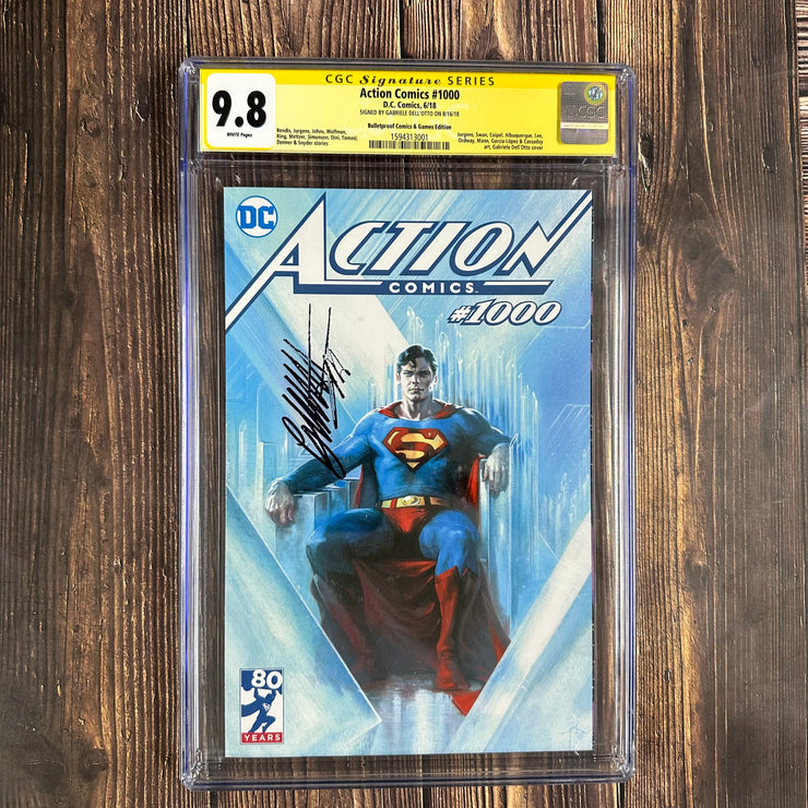 Action Comics #1000 CGC 9.8 WP, Bulletproof Comics & Games Edition, Signature Series, Signed by Gabriele Dell'Otto, 1st appearance of Rogol Zaar