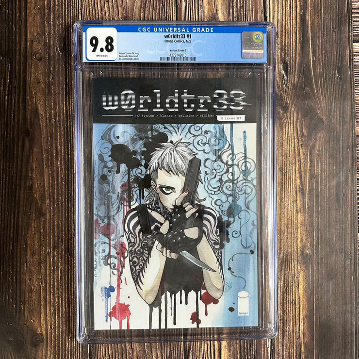 w0rldtr33 #1 CGC 9.8 WP Variant Cover G 1:75, Cover by Peach Momoko