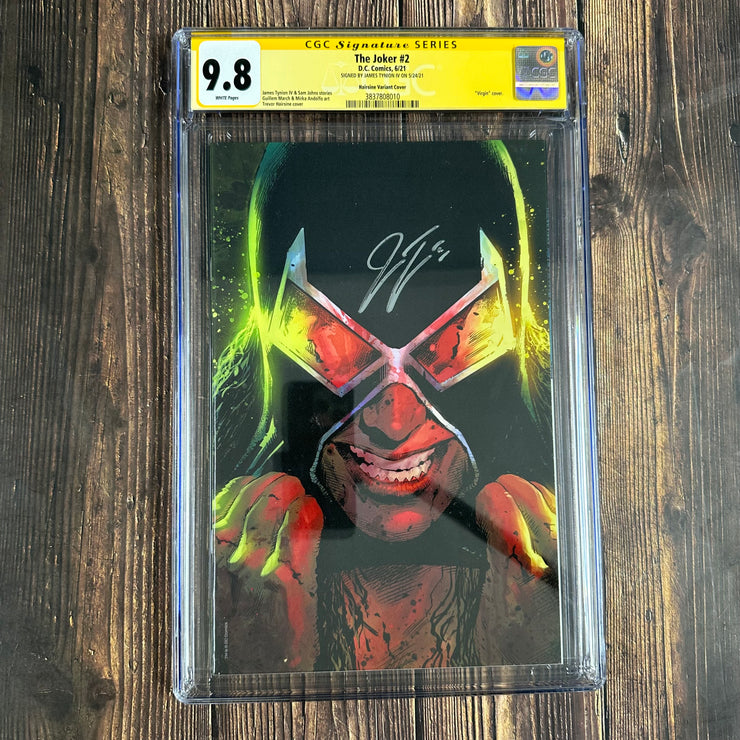 The Joker #2 CGC 9.8 Signed by James Tynion IV, 1:50 Hairsine "Virgin" Cover