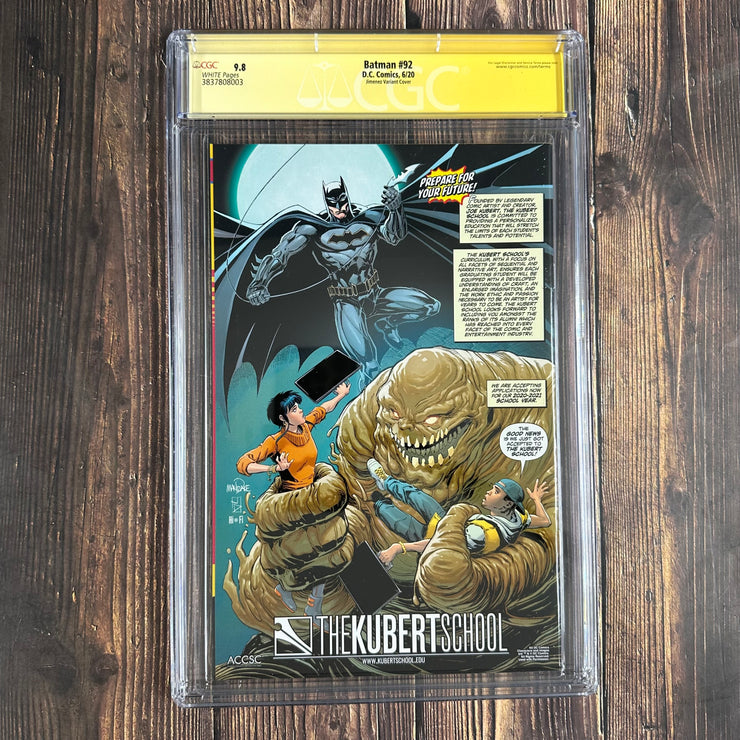 Batman #92 CGC 9.8 Signed by James Tynion IV, 1:25 Variant cover by Jorge Jimenez