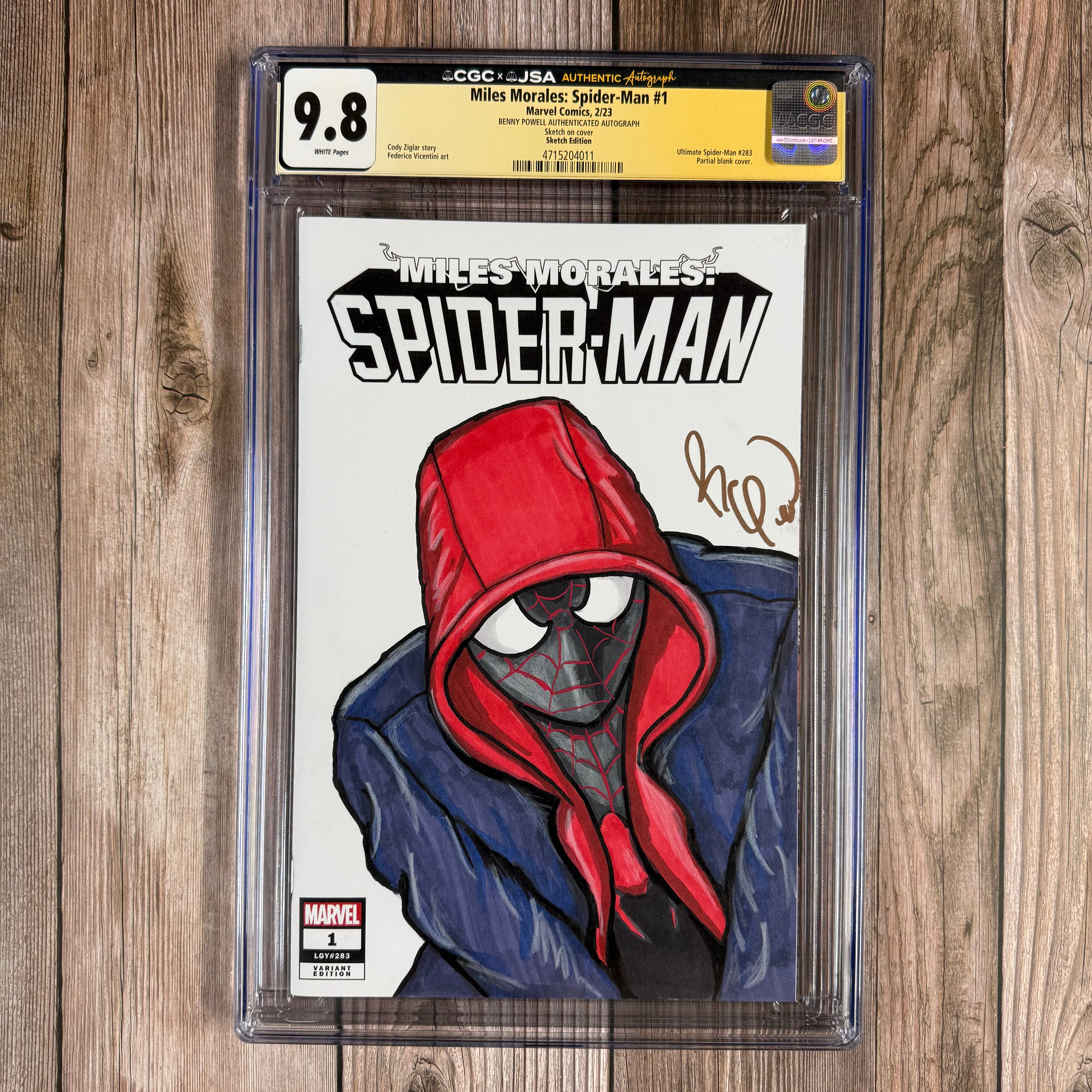 アメコミリーフ　Miles Morales:Spider-Man CGC 9.8 Miles Morales: Spider-Man #1 CGC 9.8 WP Authenticated Signature of