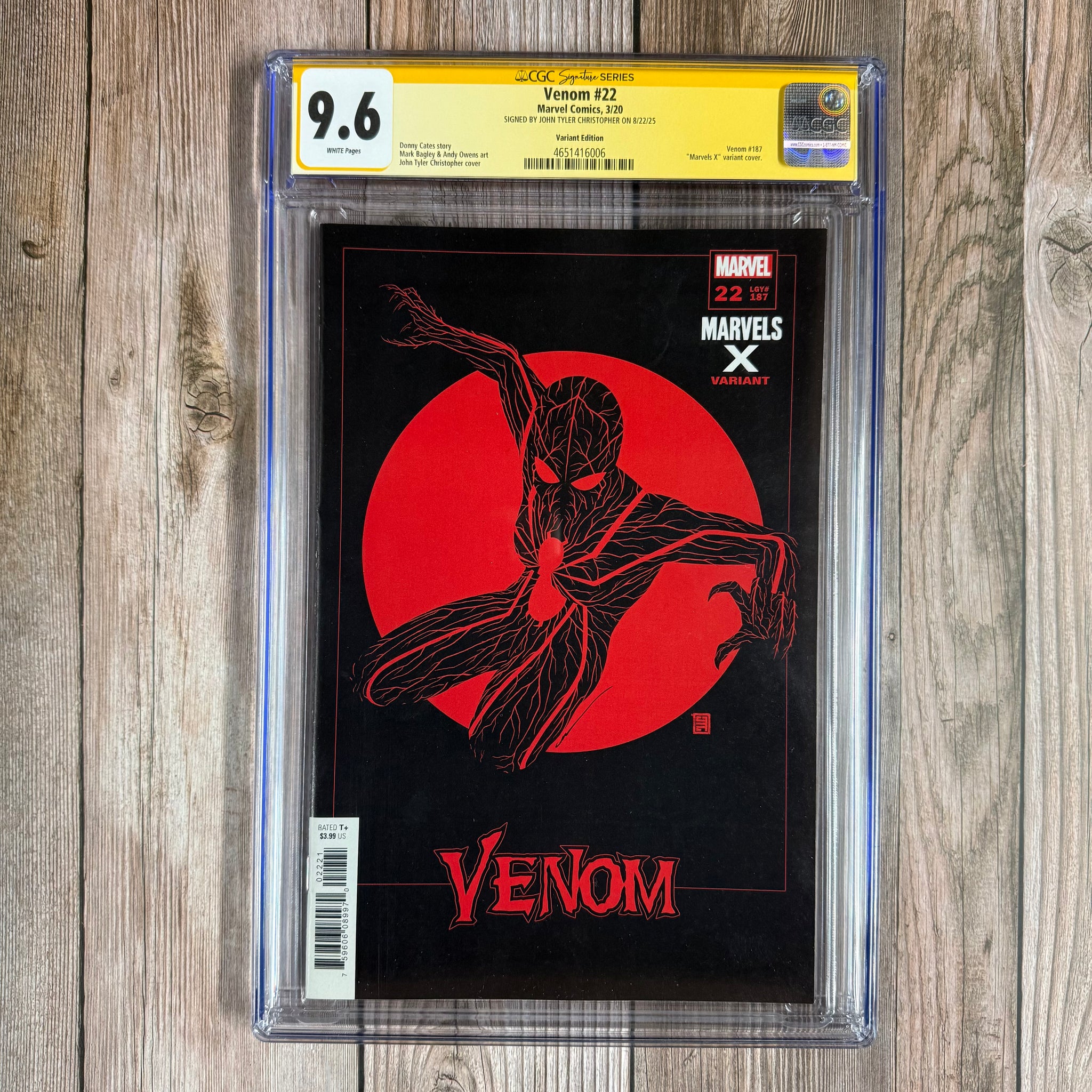 Venom #22 CGC 9.6 WP SS Signed by John Tyler Christopher, Marvels